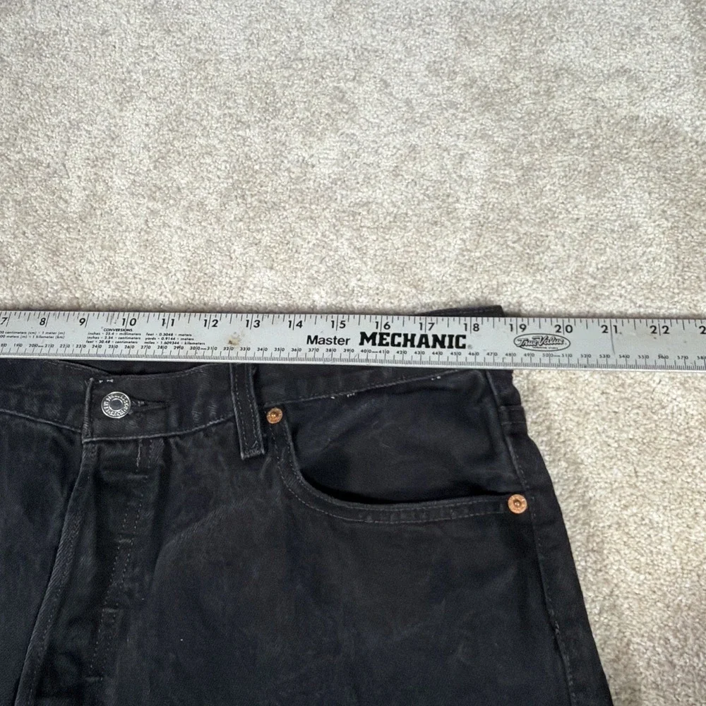 Levis 501 Button Fly Black Jeans Mens‎ 40 X 30 (FITS 37 X 29) Cotton Denim